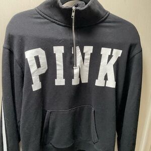 PINK Victoria's Secret Black Half-Zip Women Sweatshirt XS